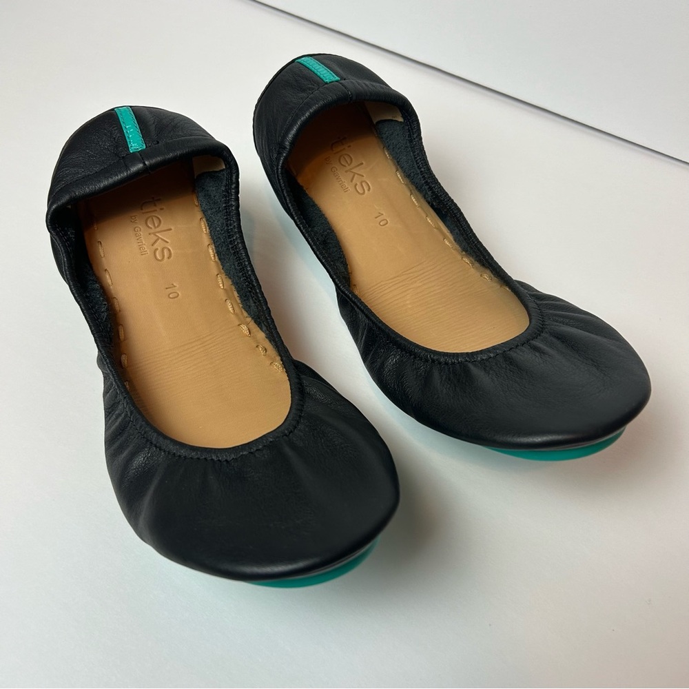 Tieks Leather Black Ballet Flats 10